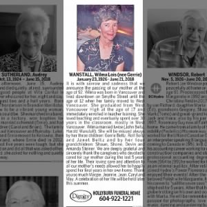 Obituary for Wilma Lois WANSTALL